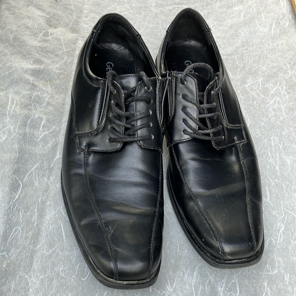 Men’s size 10 Black Oxfords with Square Toe dress shoes - Picture 1 of 12